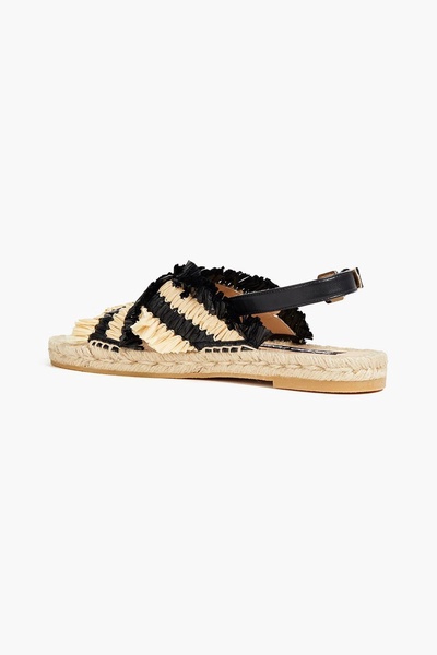 Kauai leather and raffia espadrille slingback sandals