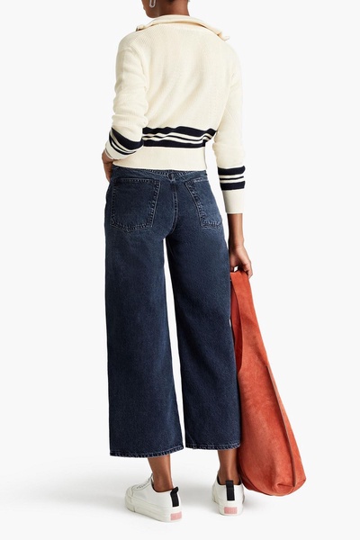 Andi cropped faded high-rise wide-leg jeans