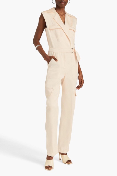 Haisley belted satin-crepe jumpsuit