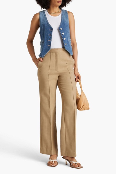 Twill wide-leg pants