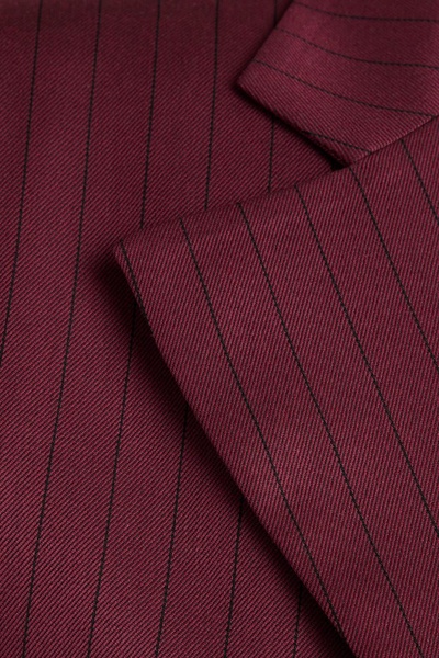 Double-breasted pinstriped twill blazer