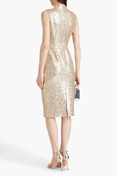 Sequined mesh midi dress