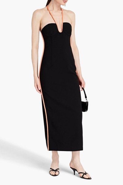 Nassia crepe halterneck midi dress