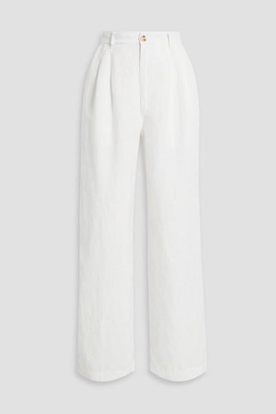 Linen and Lyocell-blend wide-leg pants