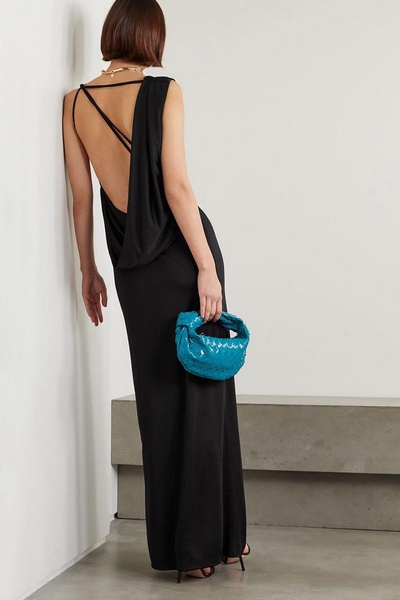 Twisted draped jersey gown