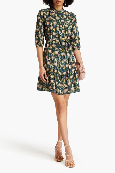 Tyra printed silk crepe de chine mini dress