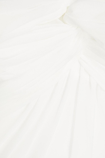 Crystal-embellished chiffon bridal gown