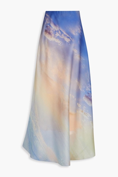 Printed silk-organza maxi skirt