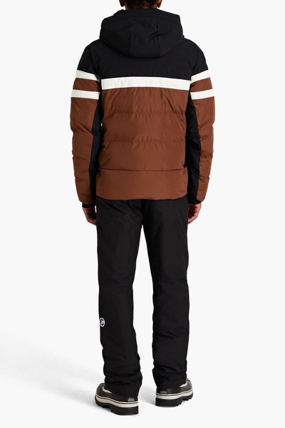 Abelban quilted striped hooded ski jacket