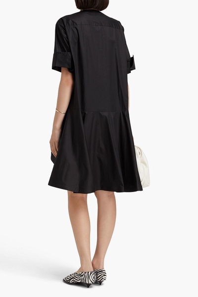 Belted stretch-cotton poplin mini dress