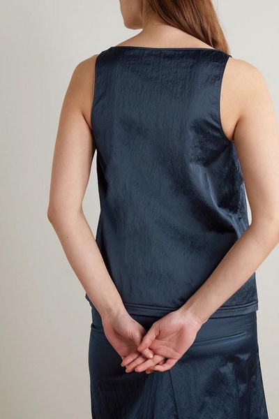 Crinkled-satin tank