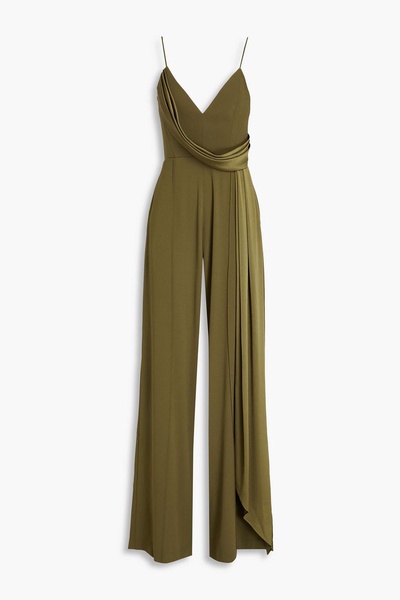 Harlow draped satin-crepe wide-leg jumpsuit