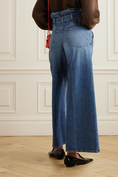 The Sylvan belted high-rise wide-leg jeans