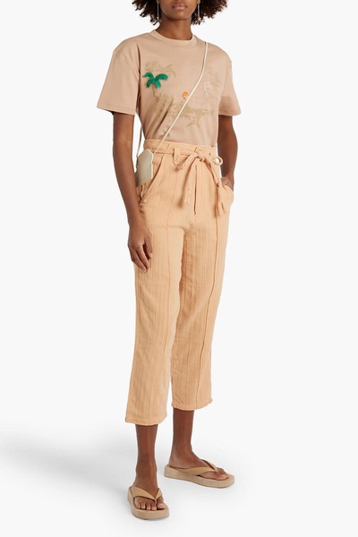 Marin cropped cotton-gauze straight-leg pants