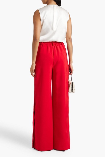 Crepe wide-leg pants