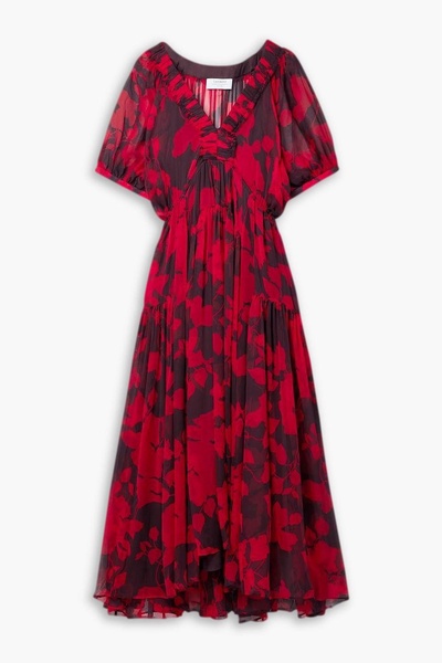 Constance tiered floral-print chiffon maxi dress