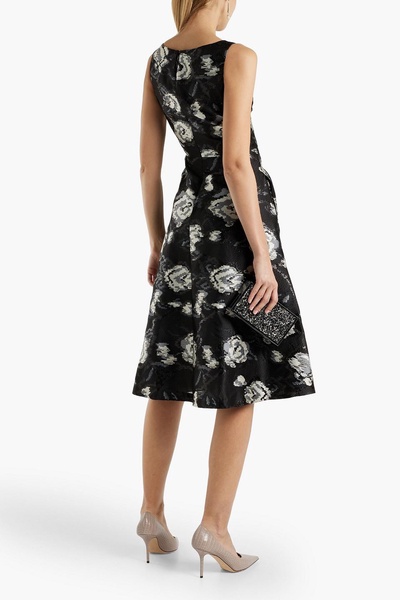 Floral-print fil coupé dress