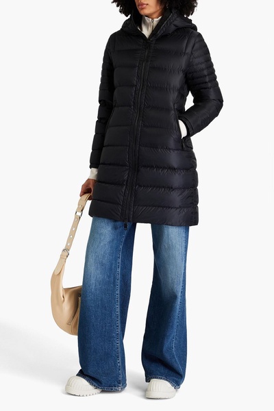 Jump quilted shell hooded down coat