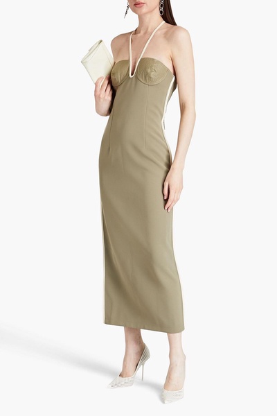 Nassia crepe halterneck midi dress