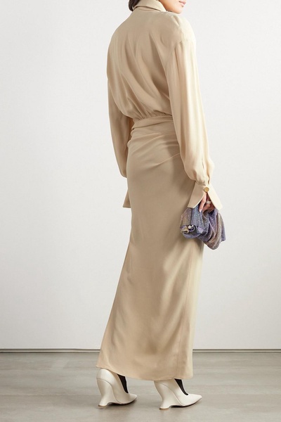 Draped crepe maxi dress