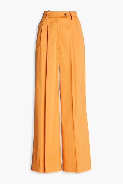 Lehen pleated satin wide-leg pants