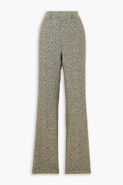 Sequined-embellished cotton-blend tweed straight-leg pants