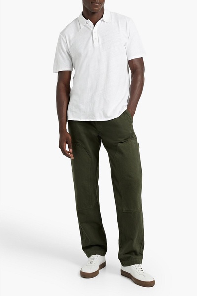 Linen and cotton-blend polo shirt