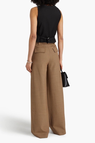 Julietta houndstooth tweed wide-leg pants