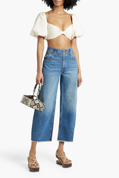 Thea cropped high-rise wide-leg jeans