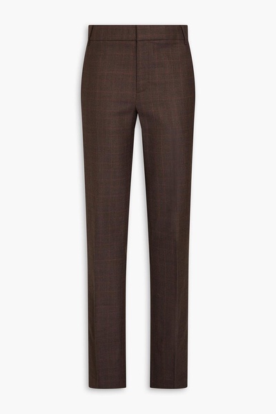 Checked wool slim-leg pants