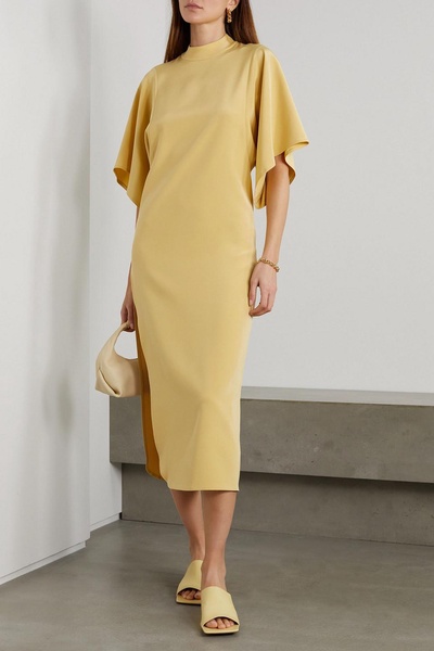 Stretch-silk midi dress