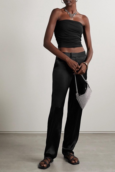 Cruise silk-charmeuse straight-leg pants