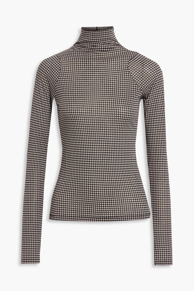 Printed cotton and modal-blend jersey turtleneck top