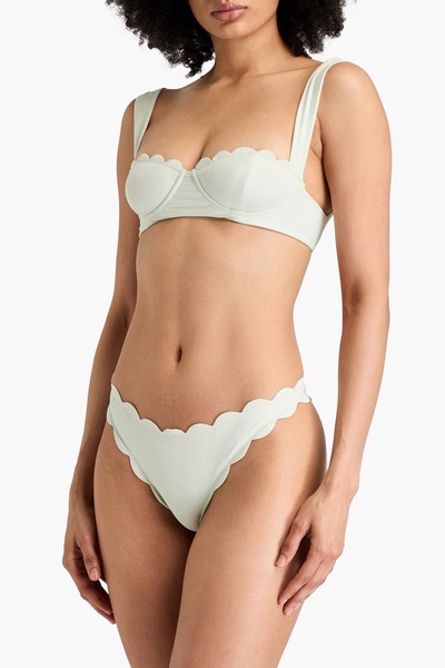 North scalloped seersucker underwired bikini top