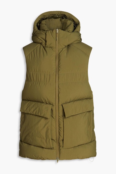 Quilted shell hooded down vest