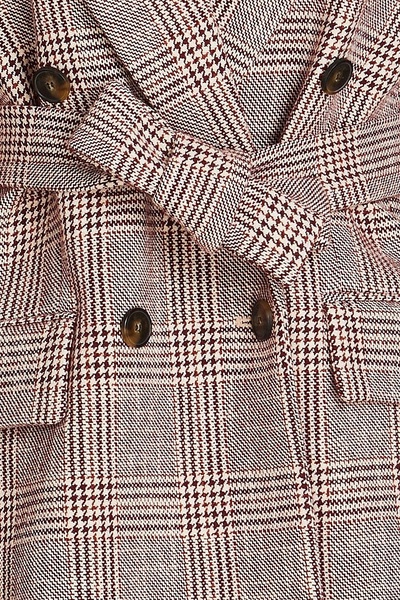 Double-breasted Prince of Wales checked cotton-blend tweed blazer