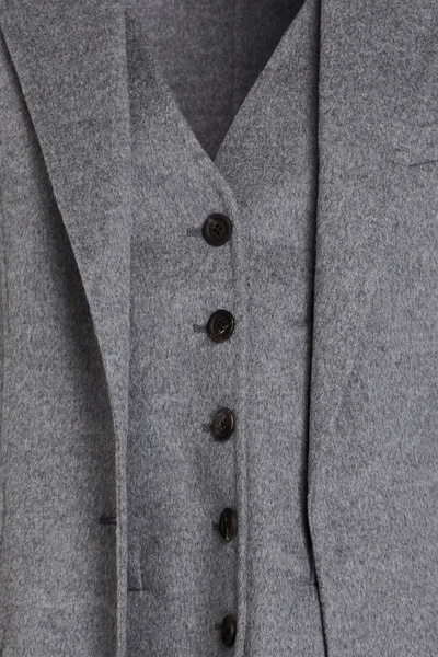 Layered wool and cashmere-blend felt blazer