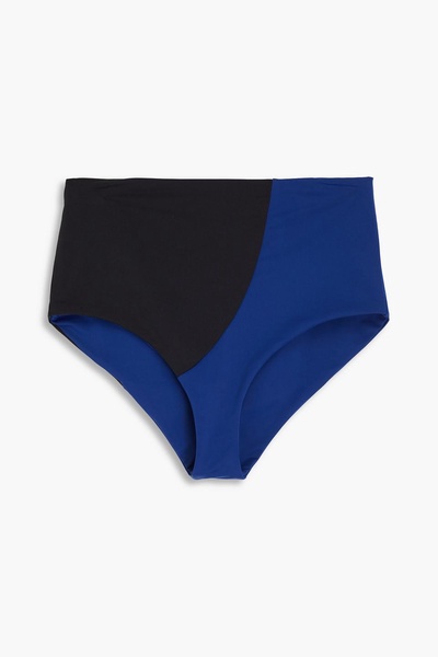 Lydia two-tone high-rise bikini briefs