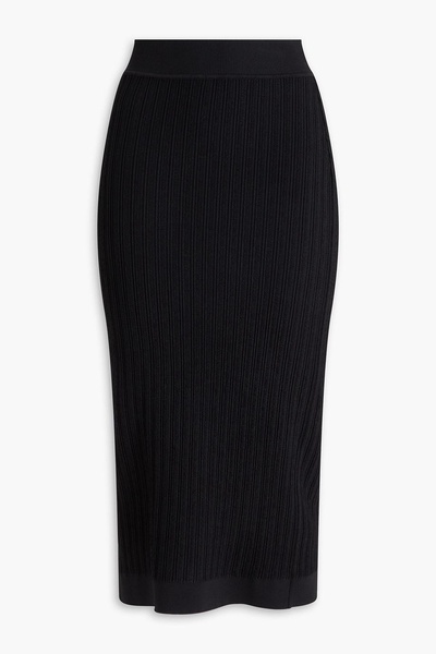 Textured-knit midi pencil skirt