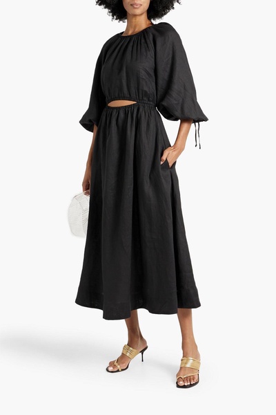 Helene cutout linen midi dress