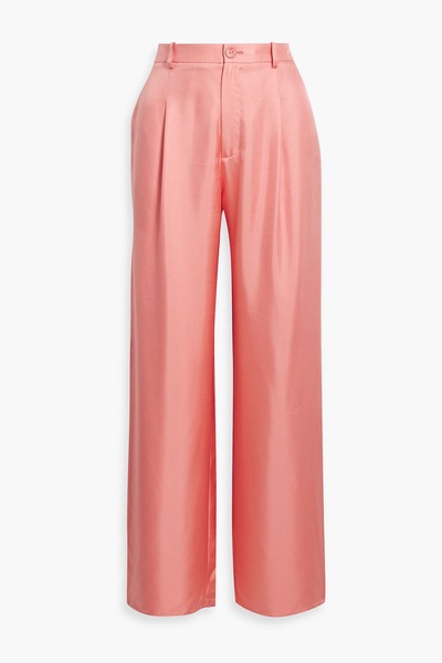 Silk-twill wide-leg pants