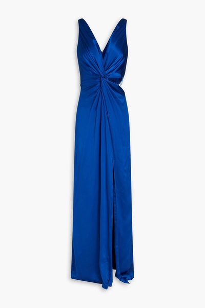 Silvina twist-front cutout silk-satin gown