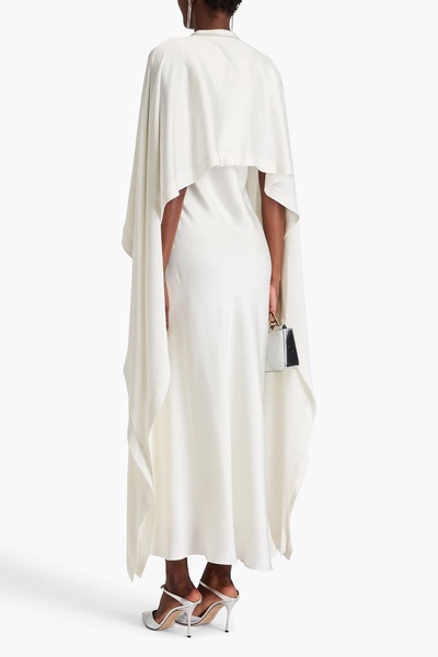 Amory cape-effect satin-crepe maxi dress