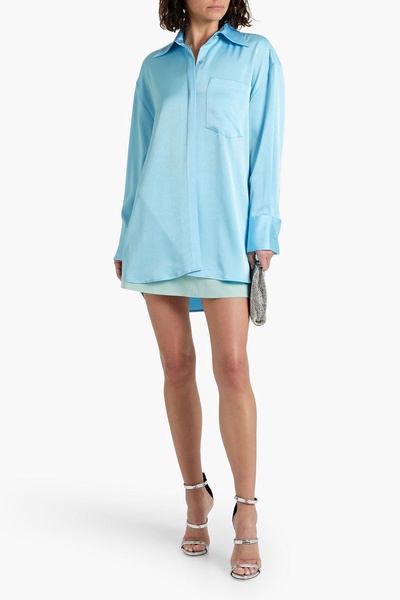 Lovell oversized satin-crepe shirt