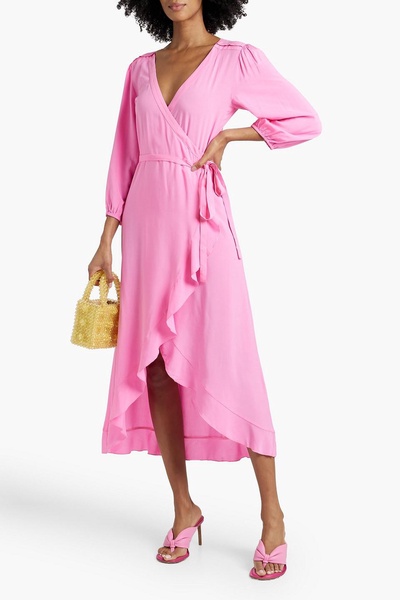 Taylor ruffled voile midi wrap dress