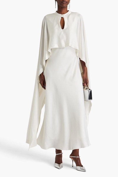 Amory cape-effect satin-crepe maxi dress