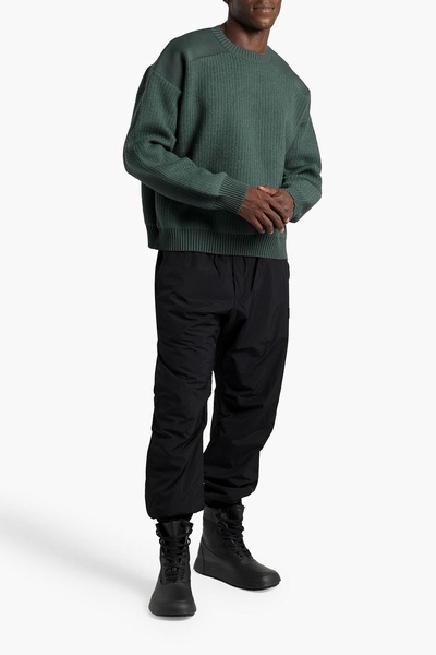 Appliquéd padded shell track pants