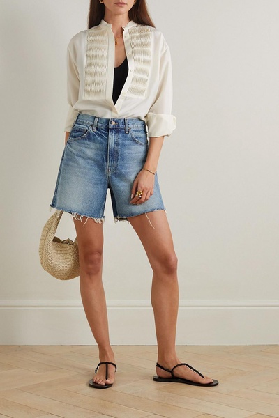 Yoann frayed denim shorts