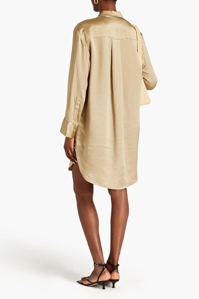 Olisse crinkled satin-crepe mini shirt dress