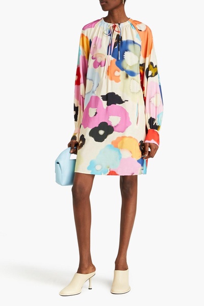 Dounya floral-print voile mini dress